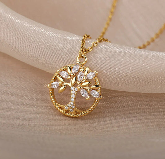 Tree of Life Necklace , CZ