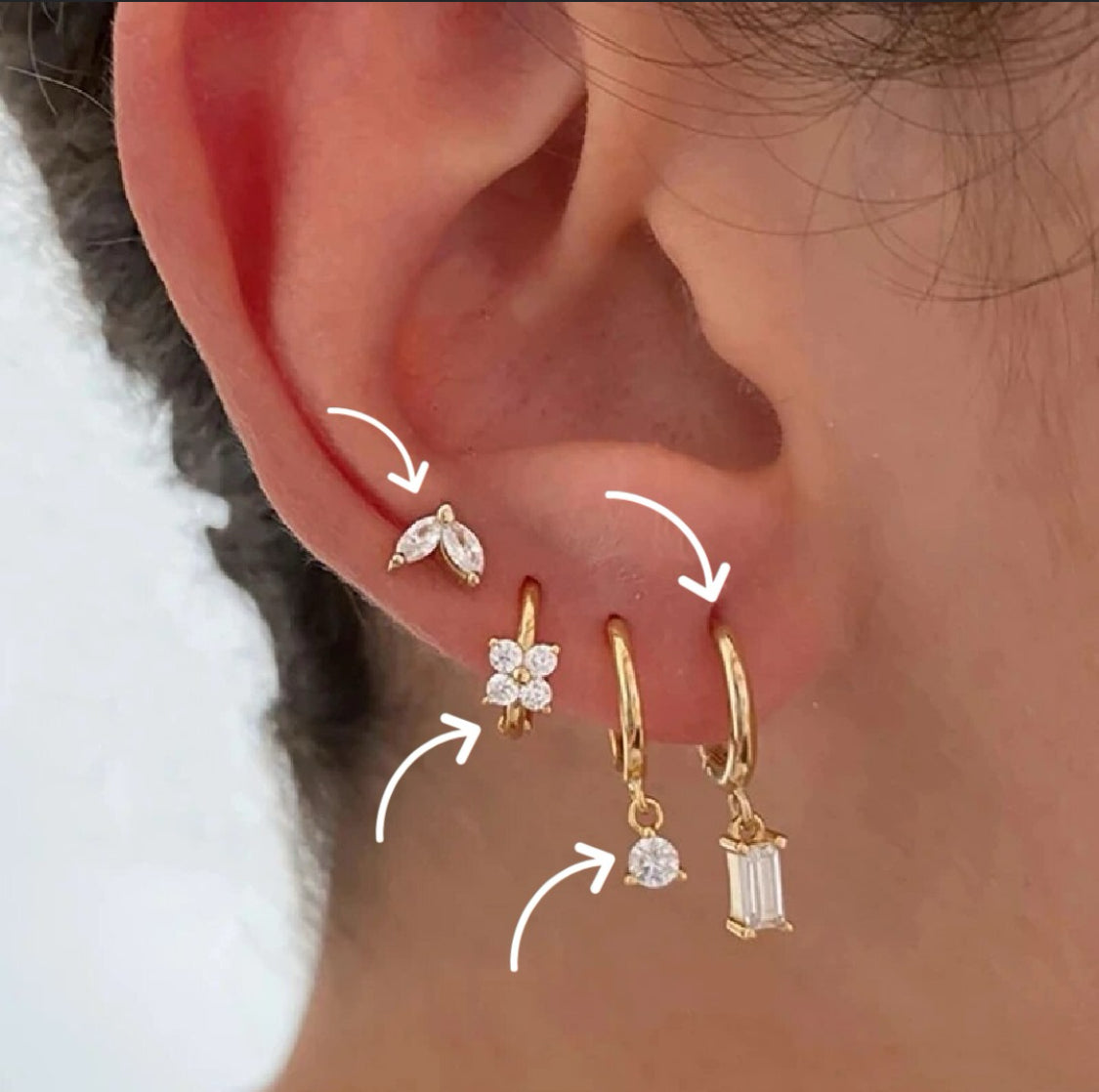 Sterling Silver Casie Earrings Set