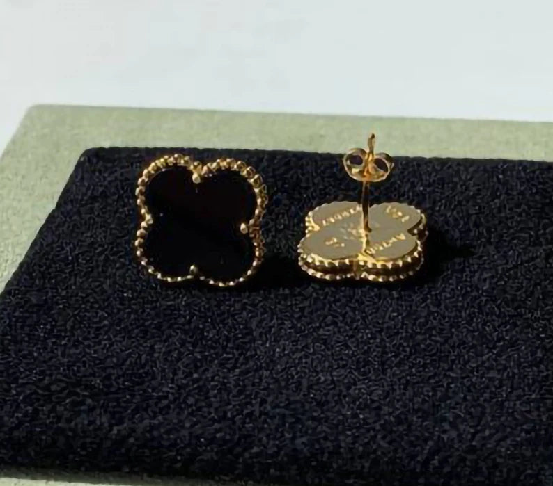 Black Clover Stud Earrings