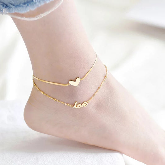 Love layered Anklet