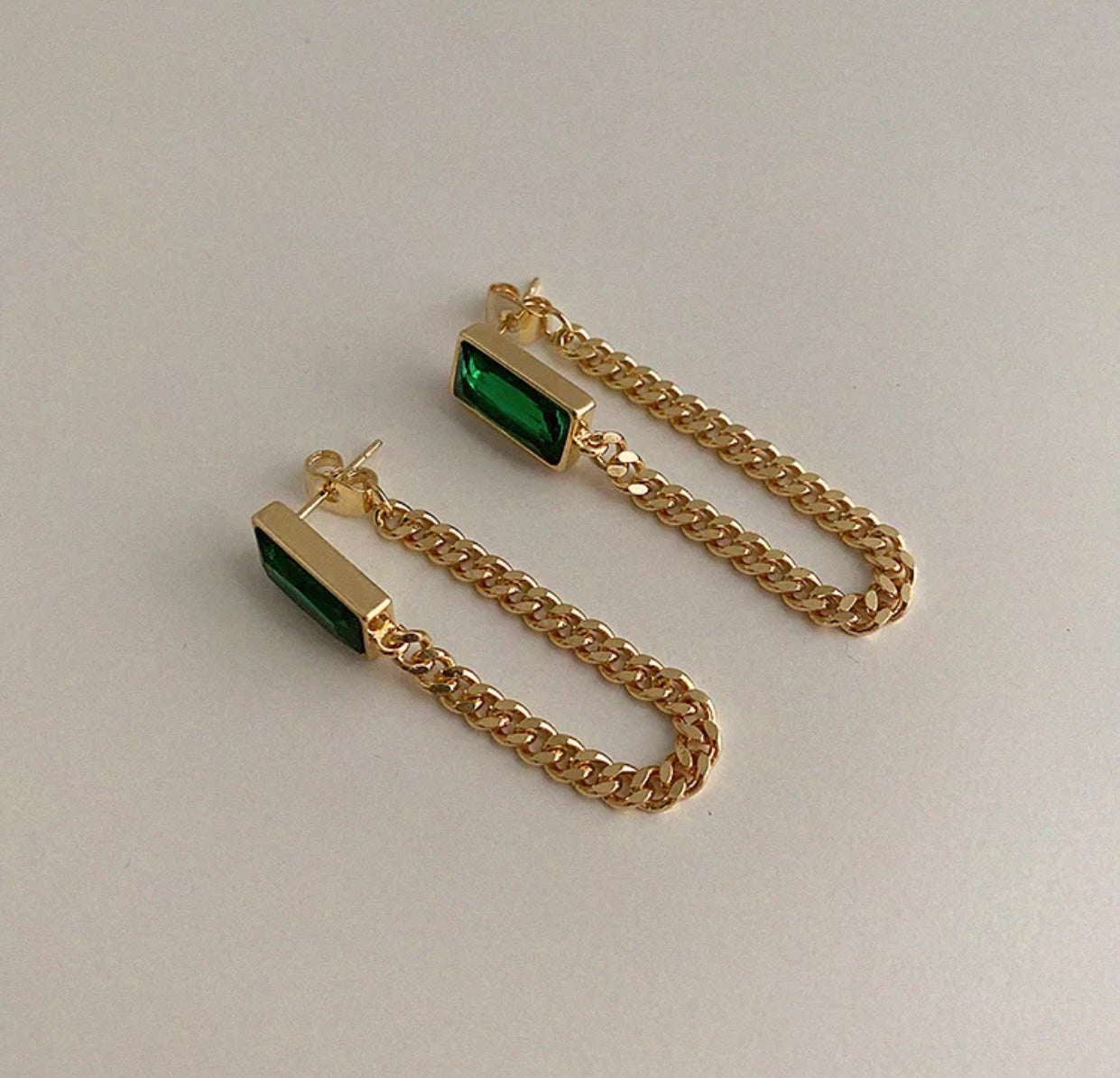 Emerald Cuban Earrings