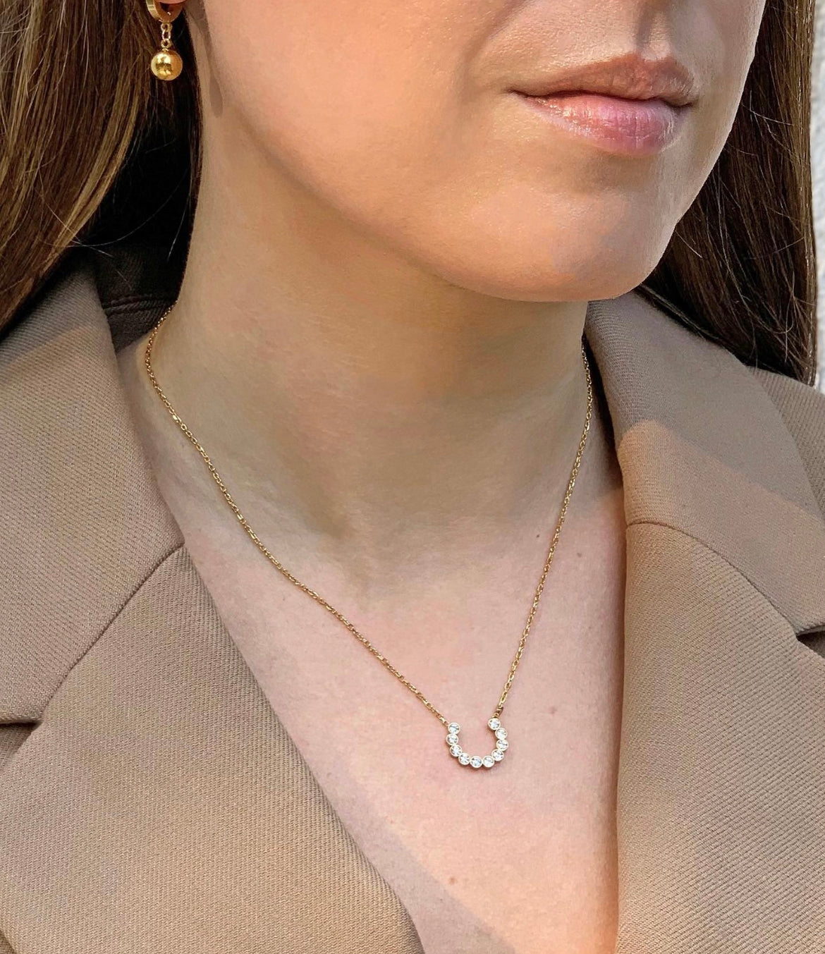 18k Gold Ball huggie earrings