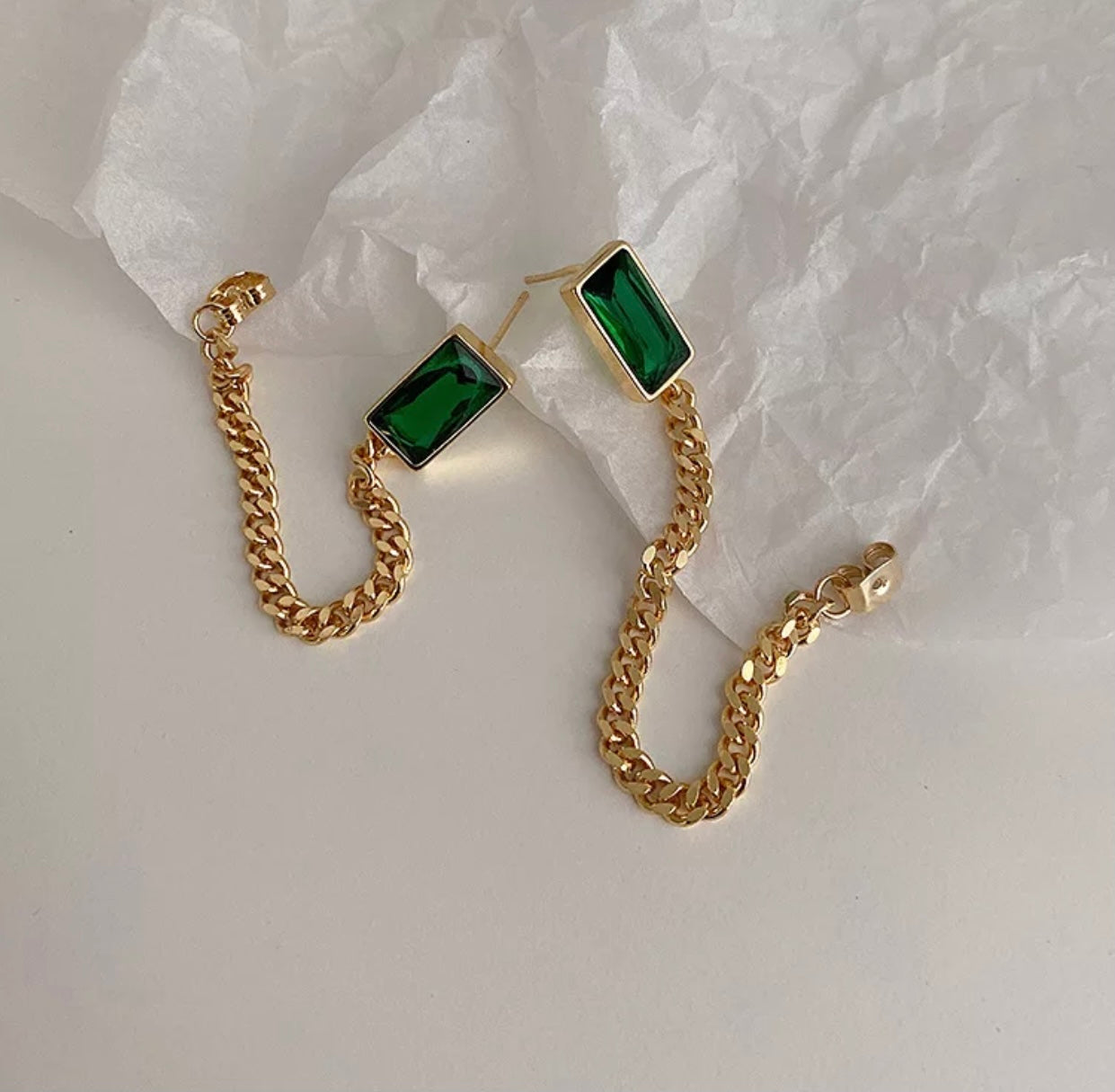 Emerald Cuban Earrings