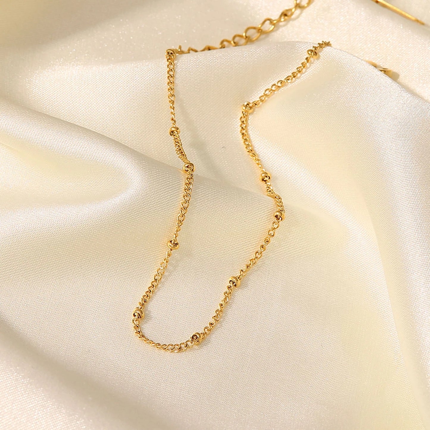 18k Gold Dotted Chain Anklet