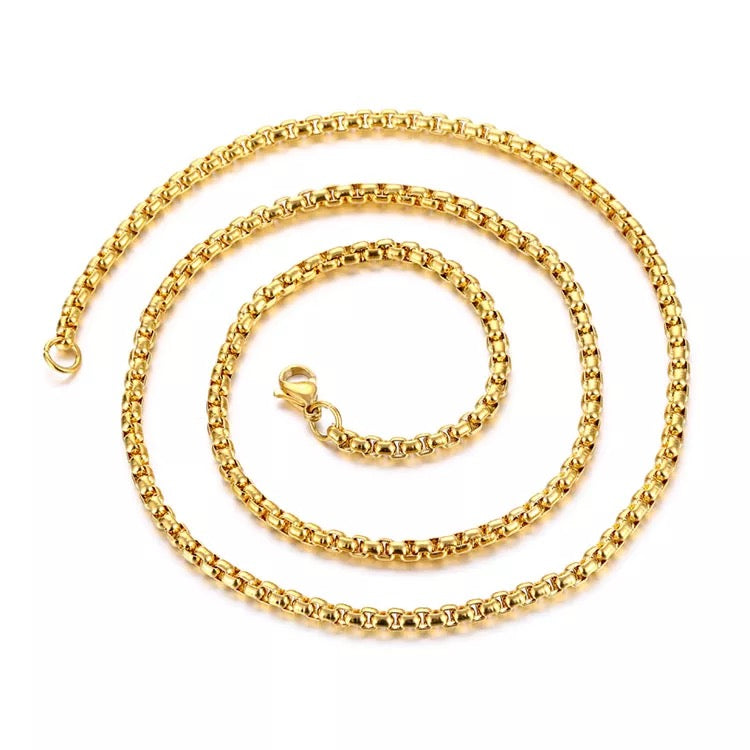 18k Box chain Necklace