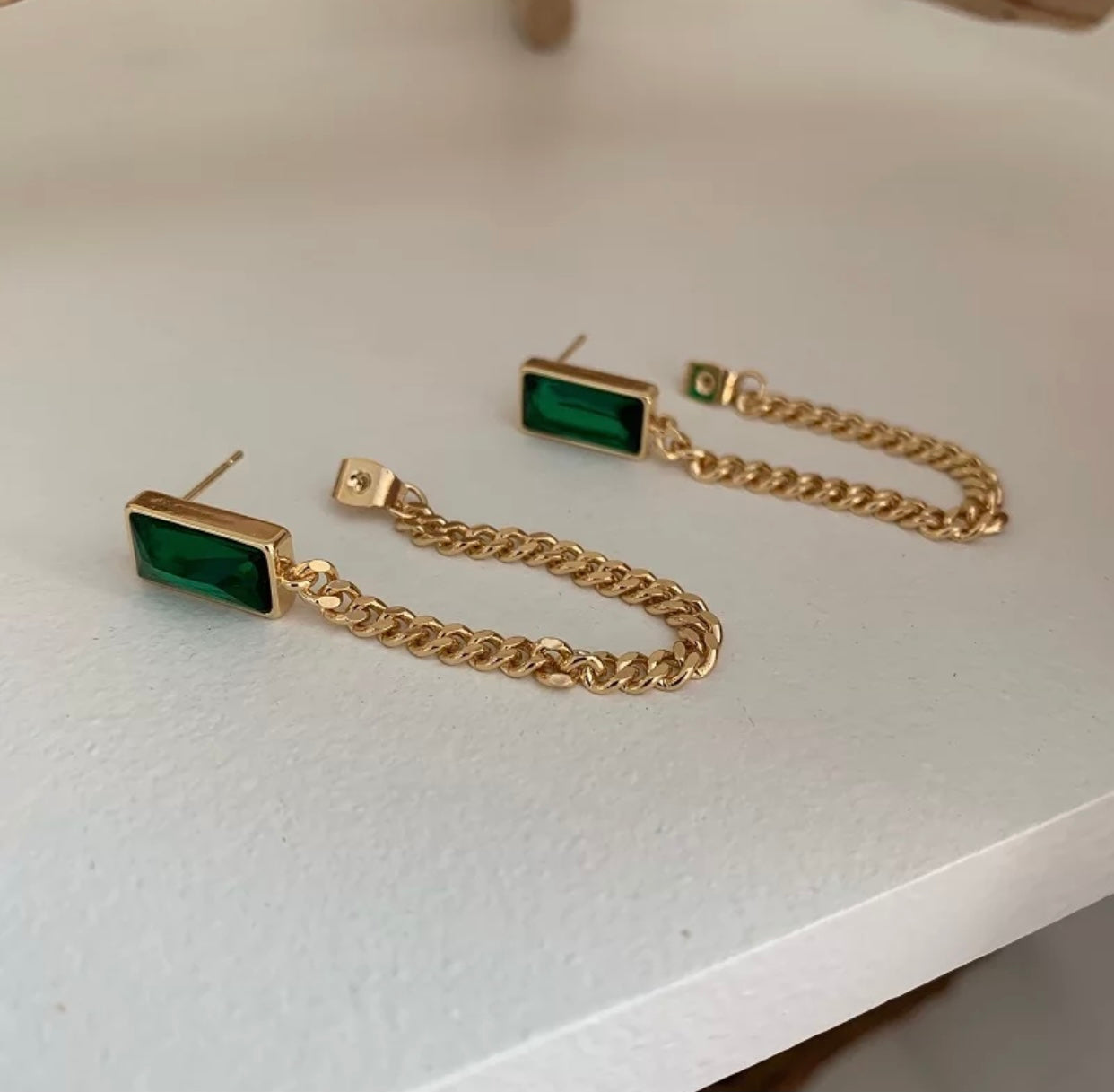 Emerald Cuban Earrings