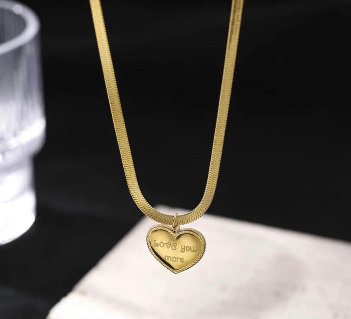 'Love You More' Pendant Necklace
