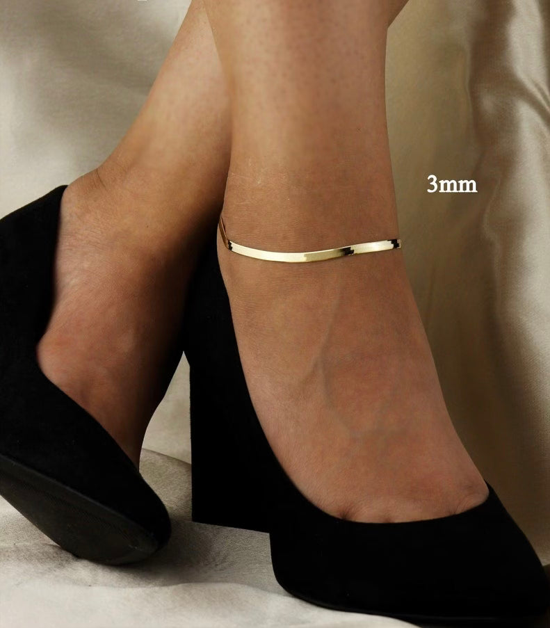 Nysa Herringbone Anklet