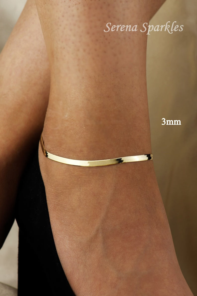 Nysa Herringbone Anklet