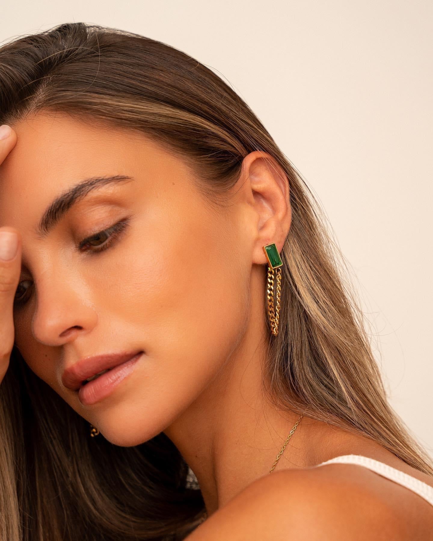 Emerald Cuban Earrings