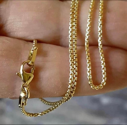 18k Box chain Necklace