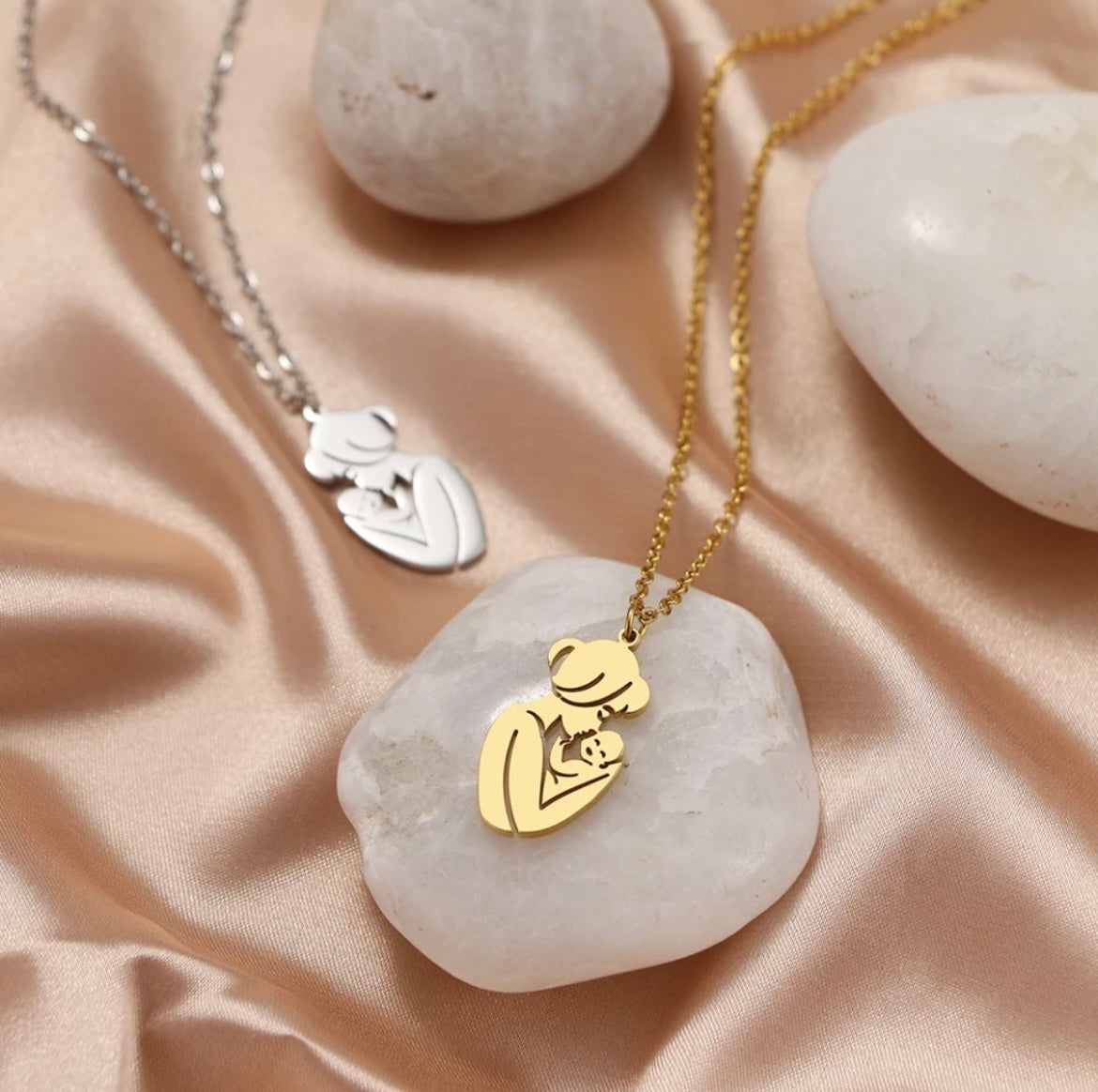 Mom & Baby Embrace Necklace