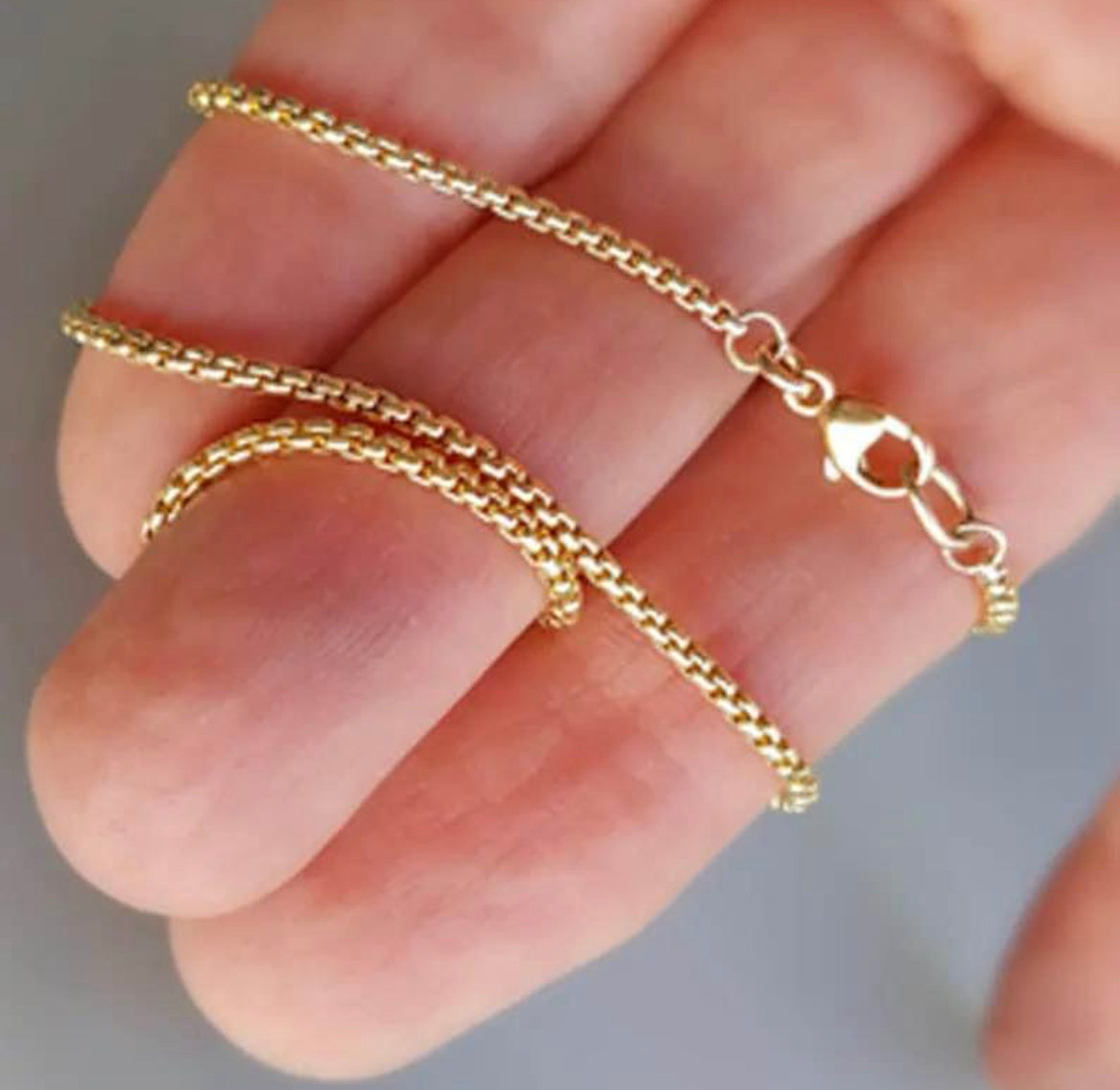 18k Box chain Necklace