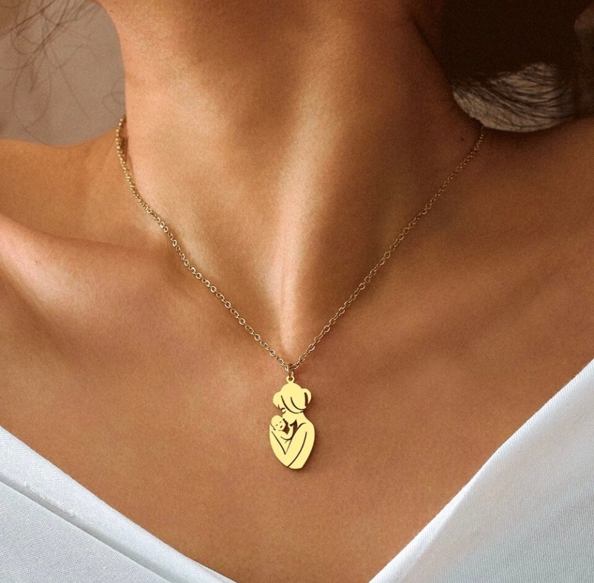 Mom & Baby Embrace Necklace