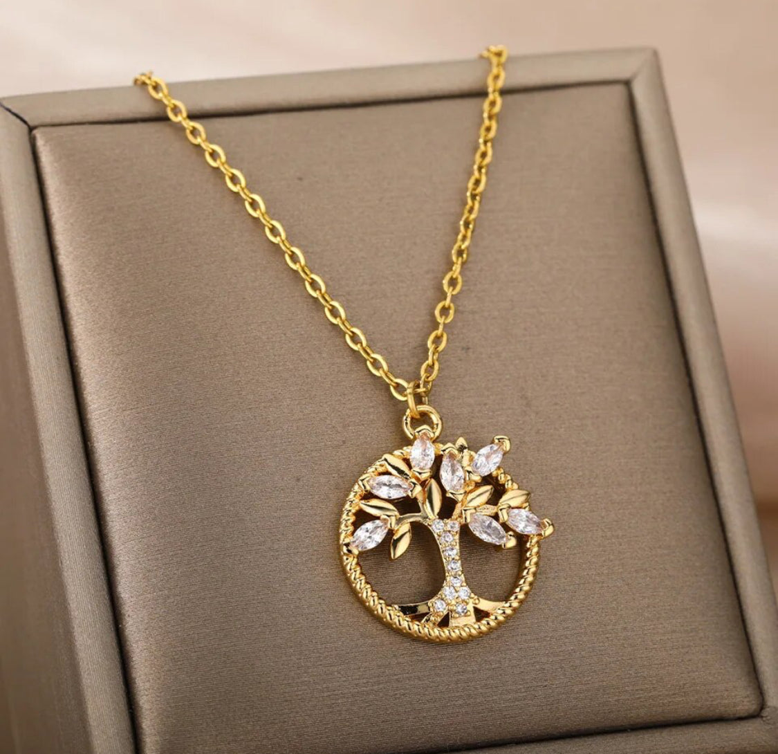 Tree of Life Necklace , CZ