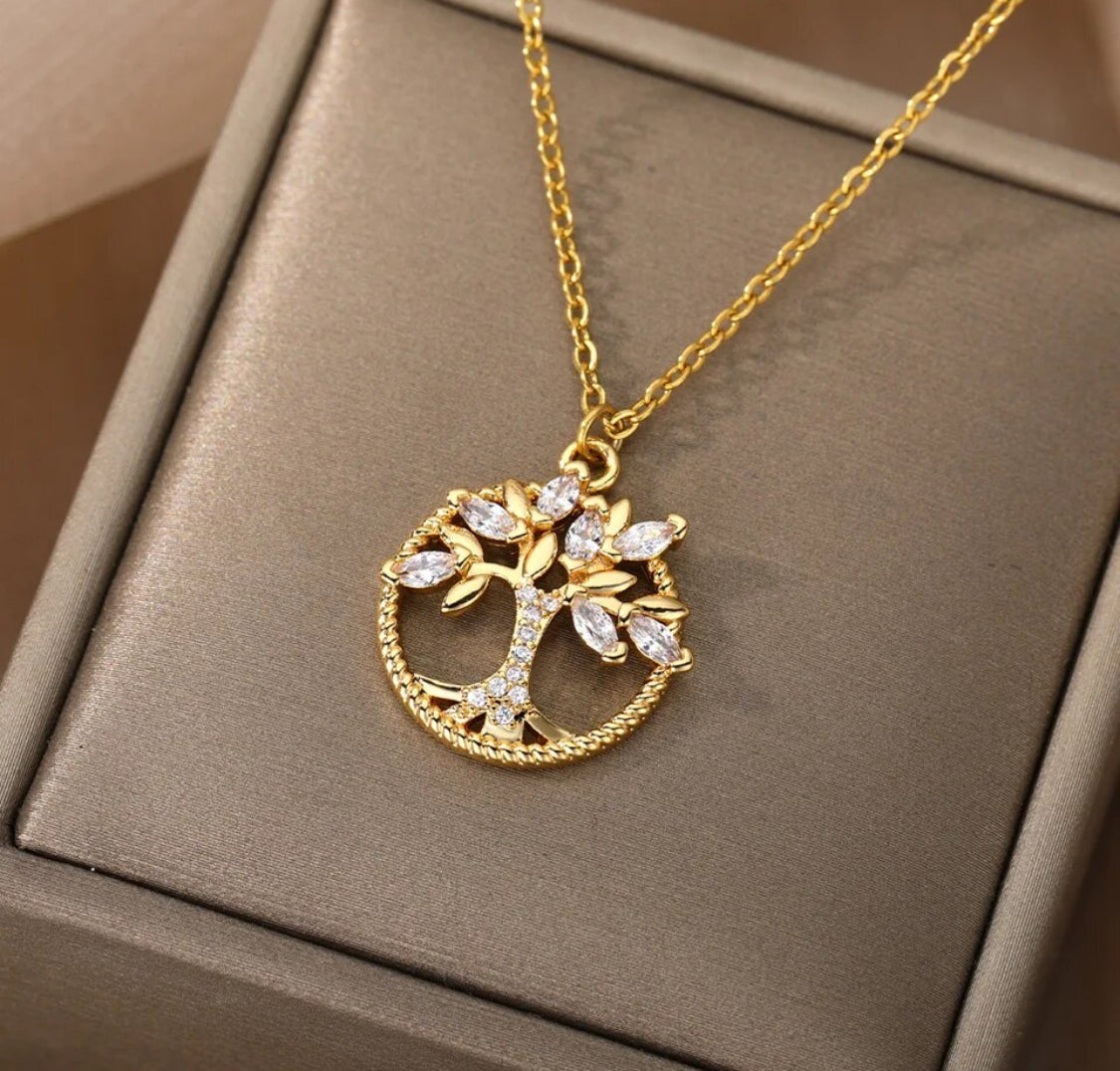 Tree of Life Necklace , CZ