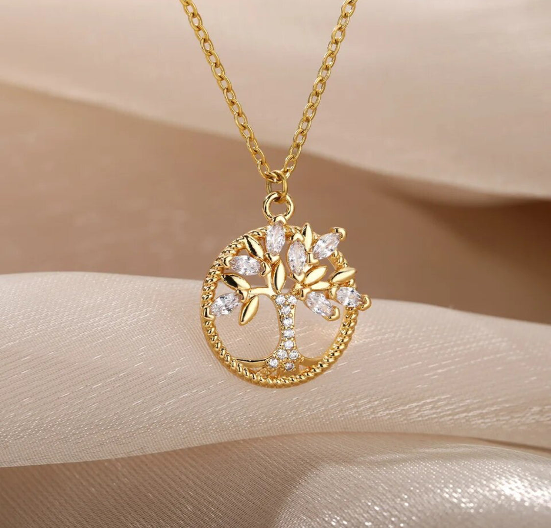 Tree of Life Necklace , CZ