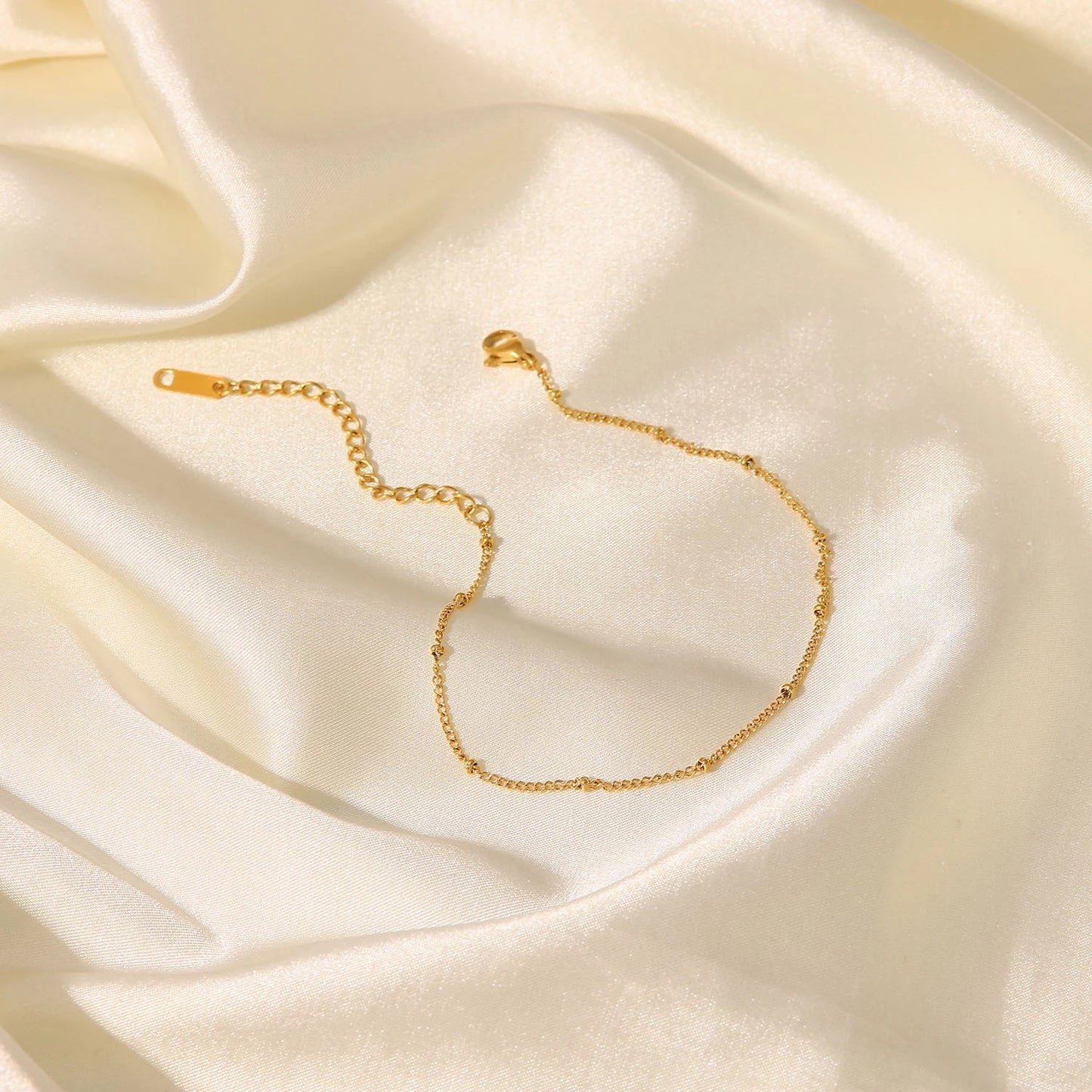 18k Gold  Dotted Chain Anklet
