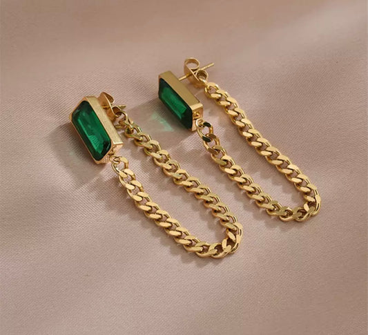 Emerald Cuban Earrings
