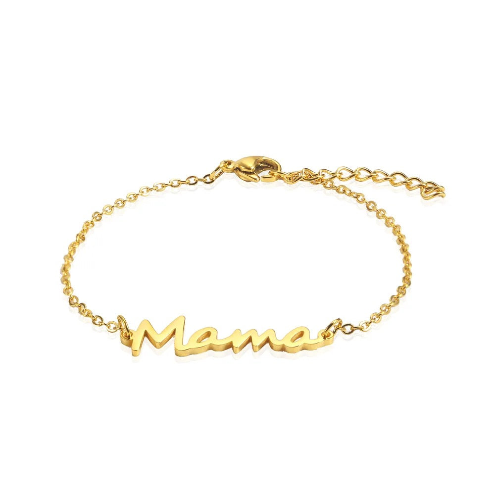 Mama script bracelet