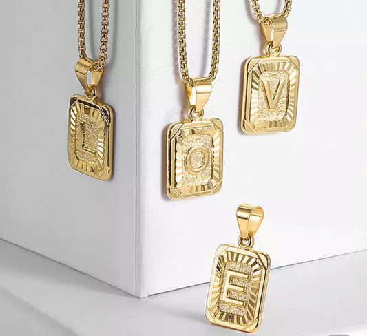 Initial Card Necklace