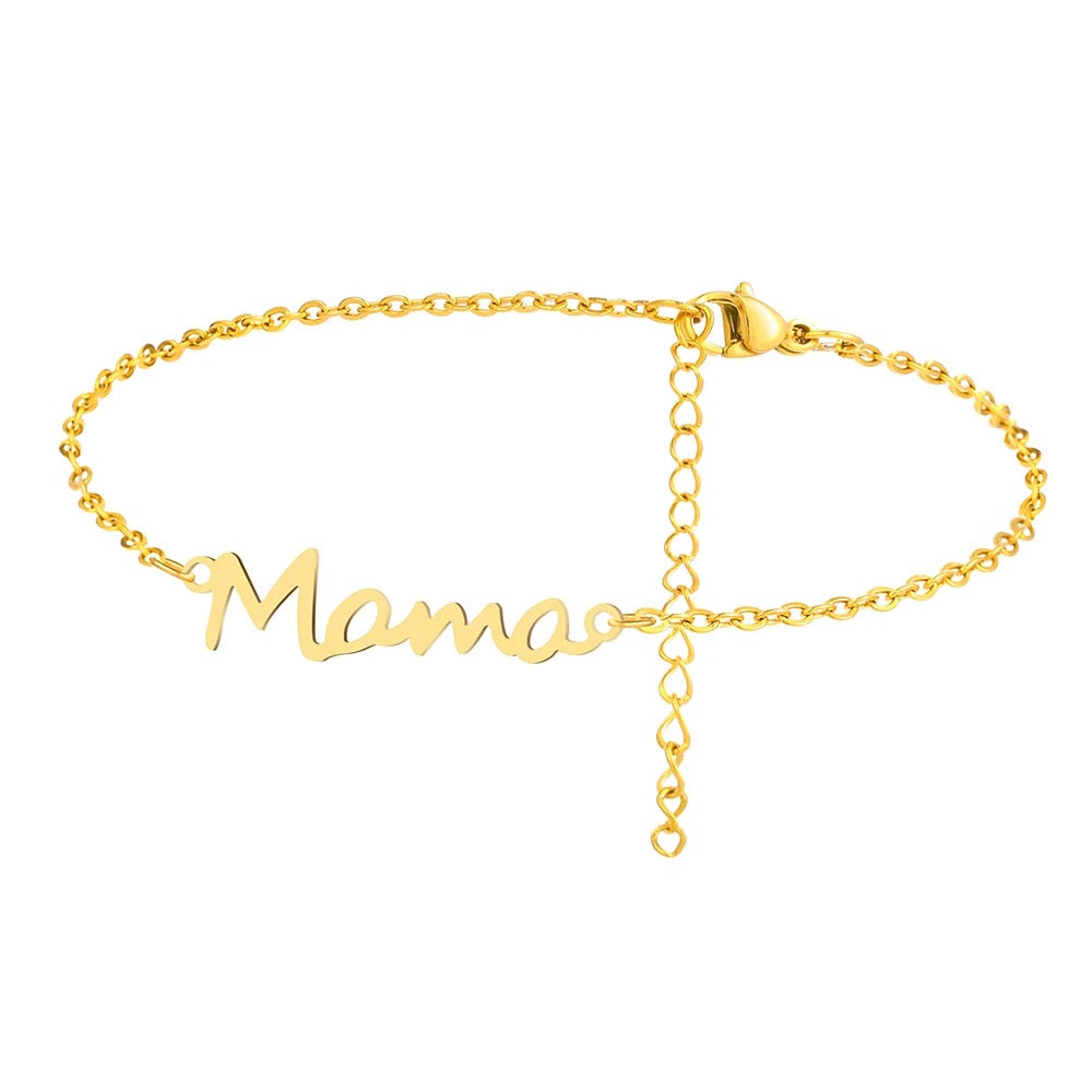 Mama script bracelet