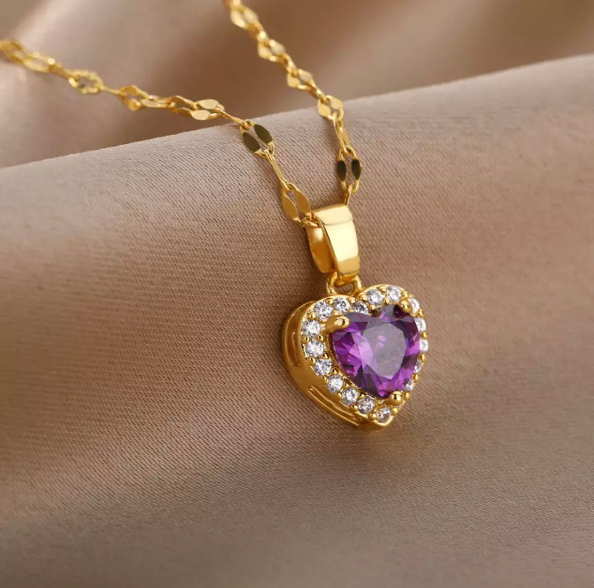 LuvMyJewelry Round Amethyst Gemstone Round Natural Diamond 14K White Gold Birthstone  Necklace | Hawthorn Mall